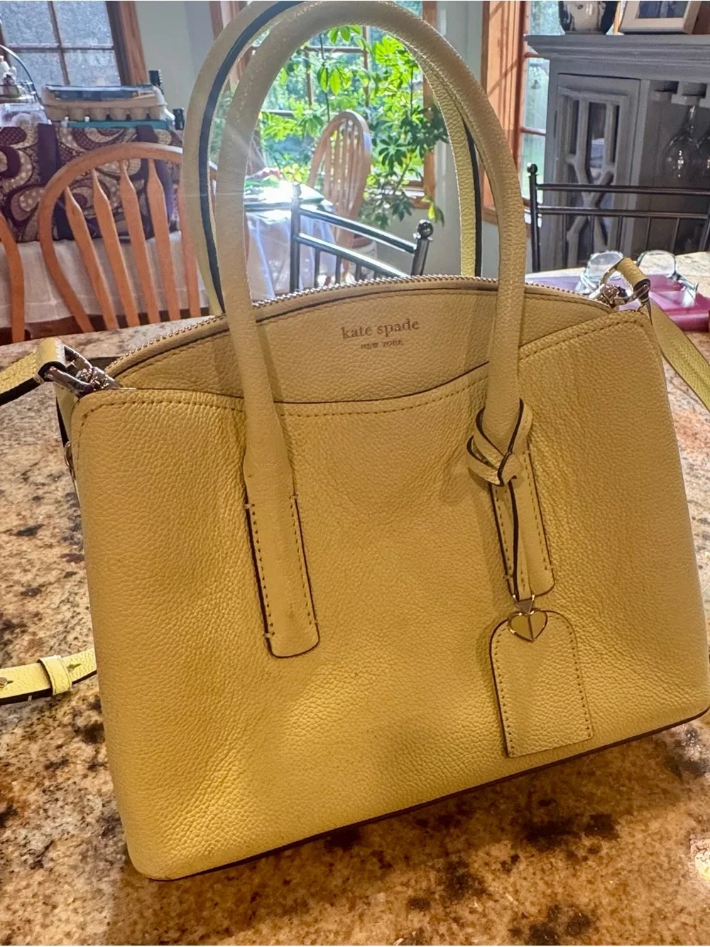 kate spade Lemon Yellow Pebbled Leather Satchel